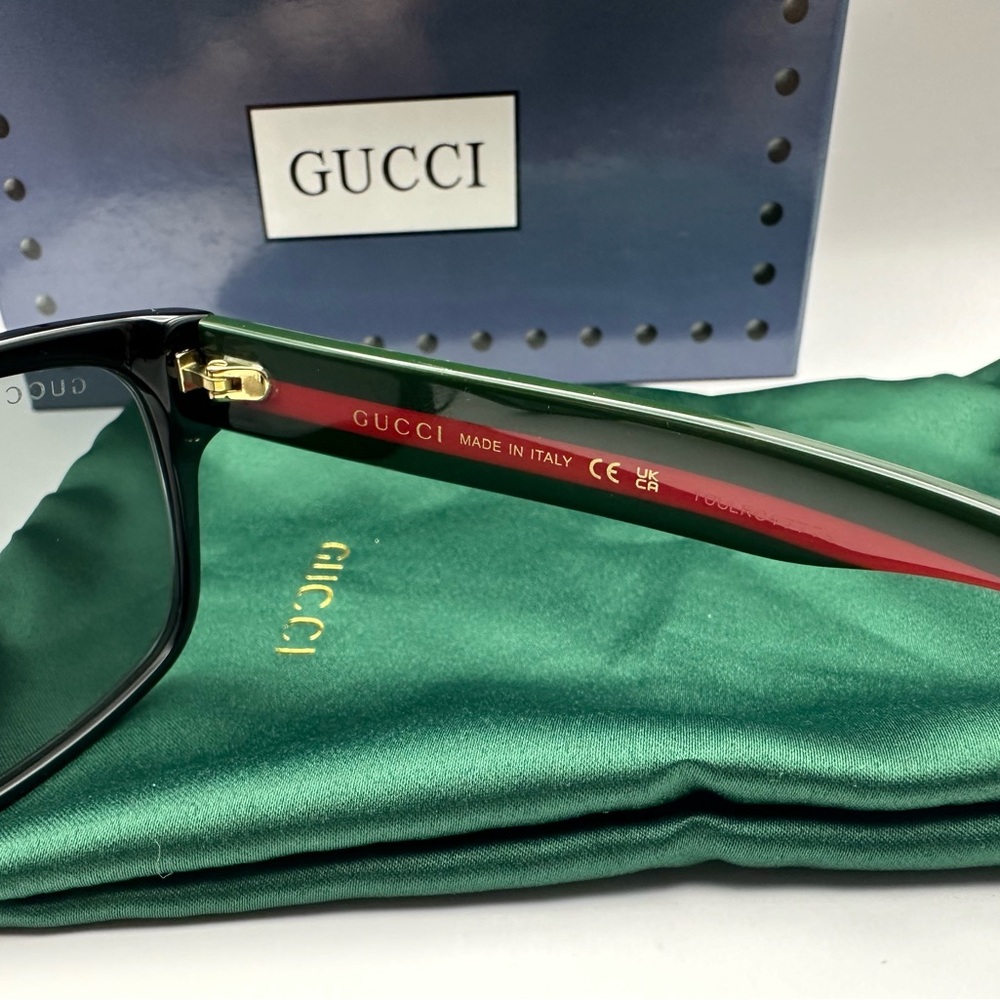 NEW GUCCI GG0340S 006 BLACK/MULTICOLOR GREY MENS SUNGLASSES - Picture 6 of 10